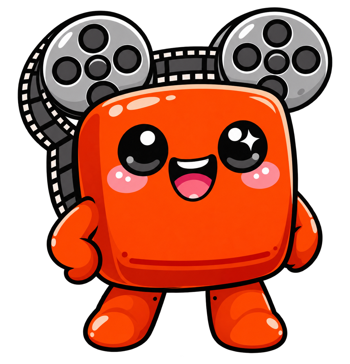 Mascote Flinder apontando para o app